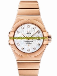 Omega Watches : 123.50.31.20.55.001 31mm Automatic Brushed Chronometer White Mother Of Pearl Dial Rose Gold Case, Diamonds And Rose Gold Bracelet Women Watch