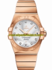 Omega Watches : 123.50.38.21.52.001 38mm Automatic Chronometer Silver Dial Rose Gold Case, Diamonds With Rose Gold Bracelet Men Watch