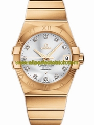 Omega Watches : 123.50.38.21.52.002 38mm Automatic Chronometer Silver Dial Yellow Gold Case, Diamonds With Yellow Gold Bracelet Men Watch