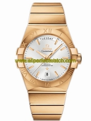 Omega Watches : 123.50.38.22.02.002 38mm Automatic Chronometer Day-Date Silver Dial Yellow Gold Case With Yellow Gold Bracelet Men Watch