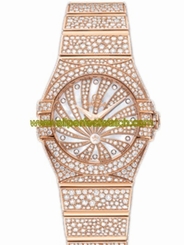 Omega Watches : 123.55.24.60.55.009 24mm Quartz Constellation Luxury Edition White Mother Of Pearl Dial Rose Gold Case, Diamonds With Rose Gold Bracelet Women Watch