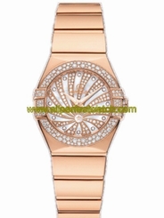 Omega Watches : 123.55.24.60.55.013 24mm Quartz Constellation Luxury Edition White Mother Of Pearl Dial Rose Gold Case, Diamonds With Rose Gold Bracelet Women Watch