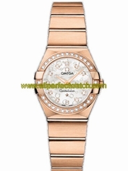 Omega Watches : 123.55.24.60.55.015 24mm Constellation Brushed Quartz White Mother Of Pearl Dial Rose Gold Case, Diamonds With Rose Gold Bracelet Women Watch
