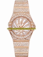 Omega Watches : 123.55.27.60.55.009 27mm Quartz Constellation Luxury Edition White Mother Of Pearl Dial Rose Gold Case, Diamonds With Rose Gold Bracelet Women Watch