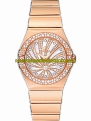 Omega Watches : 123.55.27.60.55.013 27mm Quartz Constellation Luxury Edition White Mother Of Pearl Dial Rose Gold Case, Diamonds With Rose Gold Bracelet Women Watch