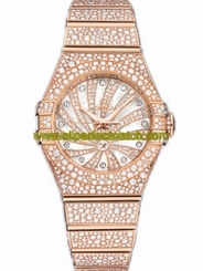 Omega Watches : 123.55.31.20.55.006 31mm Automatic Constellation Luxury Edition White Mother Of Pearl Dial Rose Gold Case, Diamonds With Rose Gold Bracelet Women Watch