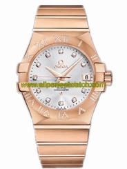 Omega Watches : 123.55.35.20.52.003 35mm Automatic Chronometer Silver Dial Rose Gold Case, Diamonds With Rose Gold Bracelet Men Watch