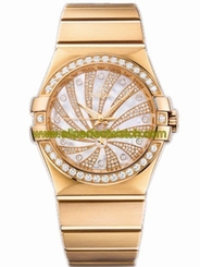 Omega Watches : 123.55.35.20.55.001 35mm Automatic Constellation Luxury Edition White Mother Of Pearl Dial Yellow Gold Case, Diamonds With Yellow Gold Bracelet Women Watch