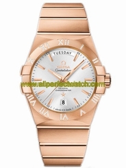 Omega Watches : 123.55.38.22.02.001 38mm Automatic Chronometer Constellation Day Date Silver Dial Rose Gold Case, Diamonds With Rose Gold Bracelet Men Watch