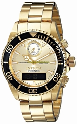 Invicta Watches : 12472 Gold-tone Dial 18k Gold Plated Stainless Steel Men Watch