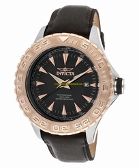 Invicta Watches : 12617 Quartz Analog Date Black Leather Men Watch