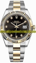 Rolex Watches : 126333-BLKDO Automatic Diamonds Dial 18K Yellow Gold and Stainless Steel Men Watch