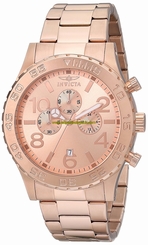 Invicta Watches : 1271 Pink Dial Stainless Steel Band Men Watch