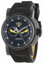 Invicta Watches : 12789 Black Dial Day Date Black Silicone Men Watch