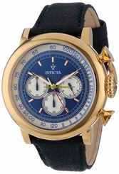 Invicta Watches : 13057 Blue Dial Blue Genuine Leather Men Watch