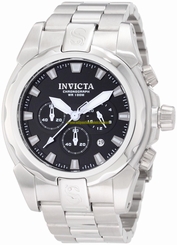 Invicta Watches : 1335 Black Dial Stainless Steel Band Men Watch