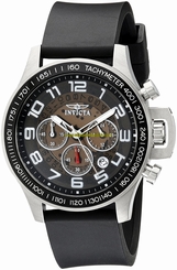 Invicta Watches : 13803 Quartz Chronograph Date Black Polyurethane Men Watch