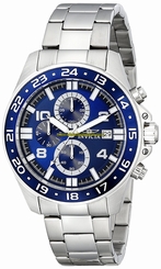 Invicta Watches : 13865 Blue Dial Stainless Steel Band Men Watch