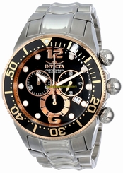 Invicta Watches : 14202 Black Dial Stainless Steel Band Men Watch