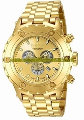Invicta Watches : 14506 Gold Dial Chronograph Luminous Stop-watch Men Watch