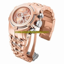 Invicta Watches : 14610 Rose Dial Fixed Rose Gold-tone With Silver-tone Cable Wire T Band Women Watch