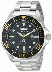 Invicta Watches : 14654 Black Dial Stainless Steel Men Watch