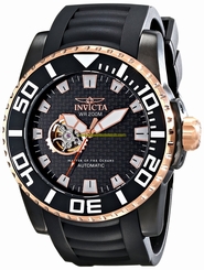 Invicta Watches : 14686 Black Carbon Fiber With Skeletal Window Automatic Men Watch