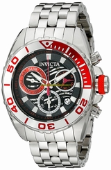 Invicta Watches : 14725 Black Dial Stainless Steel Band Men Watch