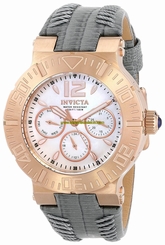 Invicta Watches : 14748 Quartz Chronograph Day Date Grey Leather Women Watch