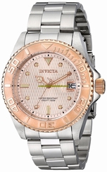 Invicta Watches : 14757 Rose Gold Dial Stainless Steel Band Men Watch