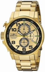 Invicta Watches : 14958 Gold And Black Quartz Men Watch