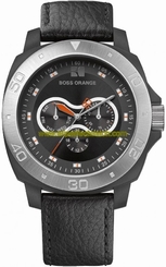 Boss Orange Watches : 1512671 Quartz Dial Black with three hand movement and sub dial date windows Men Watch