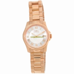 Invicta Watches : 15237 Mother Of Pearl Dial Fixed Rose Gold Ion-plated Band Women Watch
