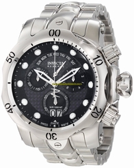 Invicta Watches : 1540 Black Dial Stainless Steel Band Men Watch