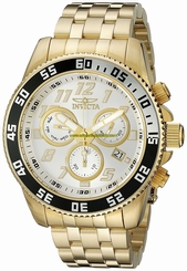 Invicta Watches : 15506 Silver-tone Dial 18kt. Gold Plated Stainless Steel Men Watch
