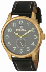 Invicta Watches : 15513 Charcoal Dial Genuine Leather Women Watch