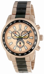 Invicta Watches : 1557 Pink Dial Stainless Steel Band Men Watch