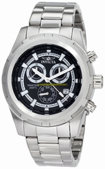 Invicta Watches : 1559 Black Dial Stainless Steel Band Men Watch