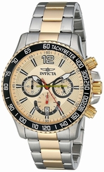 Invicta Watches : 15613 Gold Dial Stainless Steel Band Men Watch
