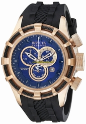 Invicta Watches : 15774 Blue Dial Chronograph Day Date Black Silicone Men Watch
