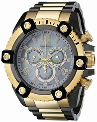 Invicta Watches : 15837 White Mother Of Pearl Dial 18kt. Gold Plated Stainless Steel Men Watch