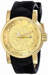 Invicta Watches : 15863 Automatic Gold Dial Date Black Silicone Men Watch