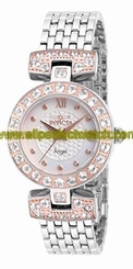 Invicta Watches : 16060 White Dial Chrome-plated-stainless-steel Band Women Watch