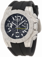 Invicta Watches : 1608 Black Dial Stainless Steel Band Men Watch