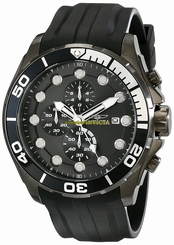 Invicta Watches : 16239 Black Dial Chronograph Date Black Polyurethane Men Watch