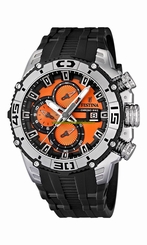 Festina Watches : 16600/6 Orange Dial Rubber Band Men Watch