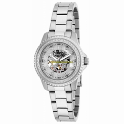 Invicta Watches : 16701 White (skeletal Center) Automatic Women Watch