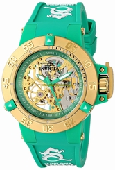 Invicta Watches : 16791 Green Skeletal Automatic Women Watch