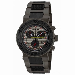 Invicta Watches : 16865 Grey Dial Uni-directional Rotating Black Rubber Covered Band Men Watch
