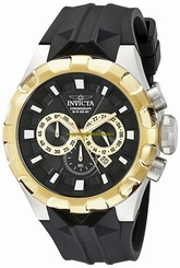 Invicta Watches : 16919 Black Dial Chronograph Date Black Silicone Men Watch